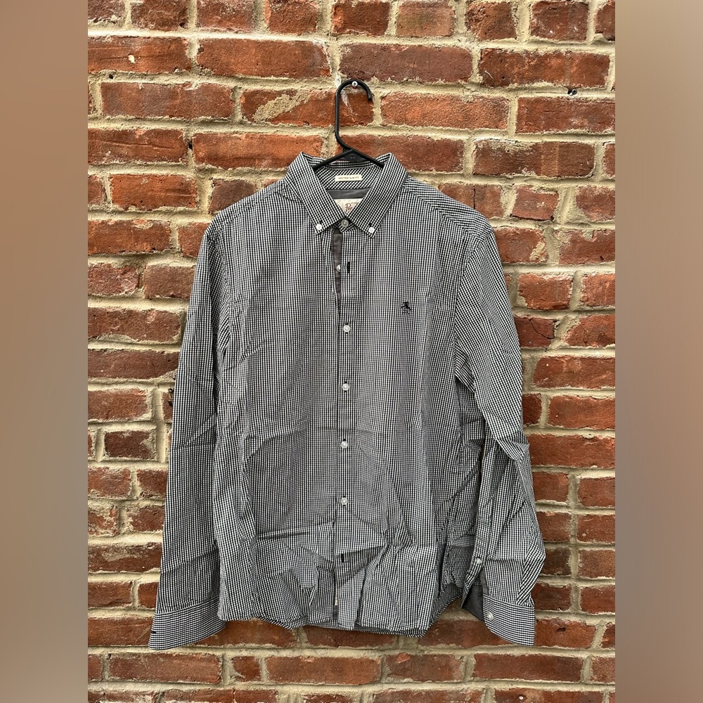 Penguin White & Black Long Sleeve Button Down